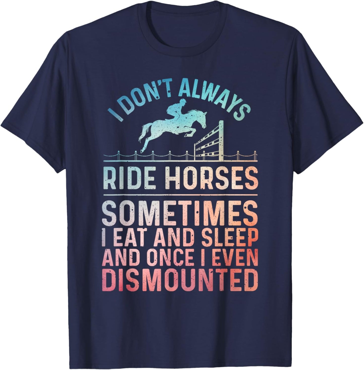 Best Horse Riding Art Women Equestrian Horse Racing T-Shirt - T-Shirt | Navy