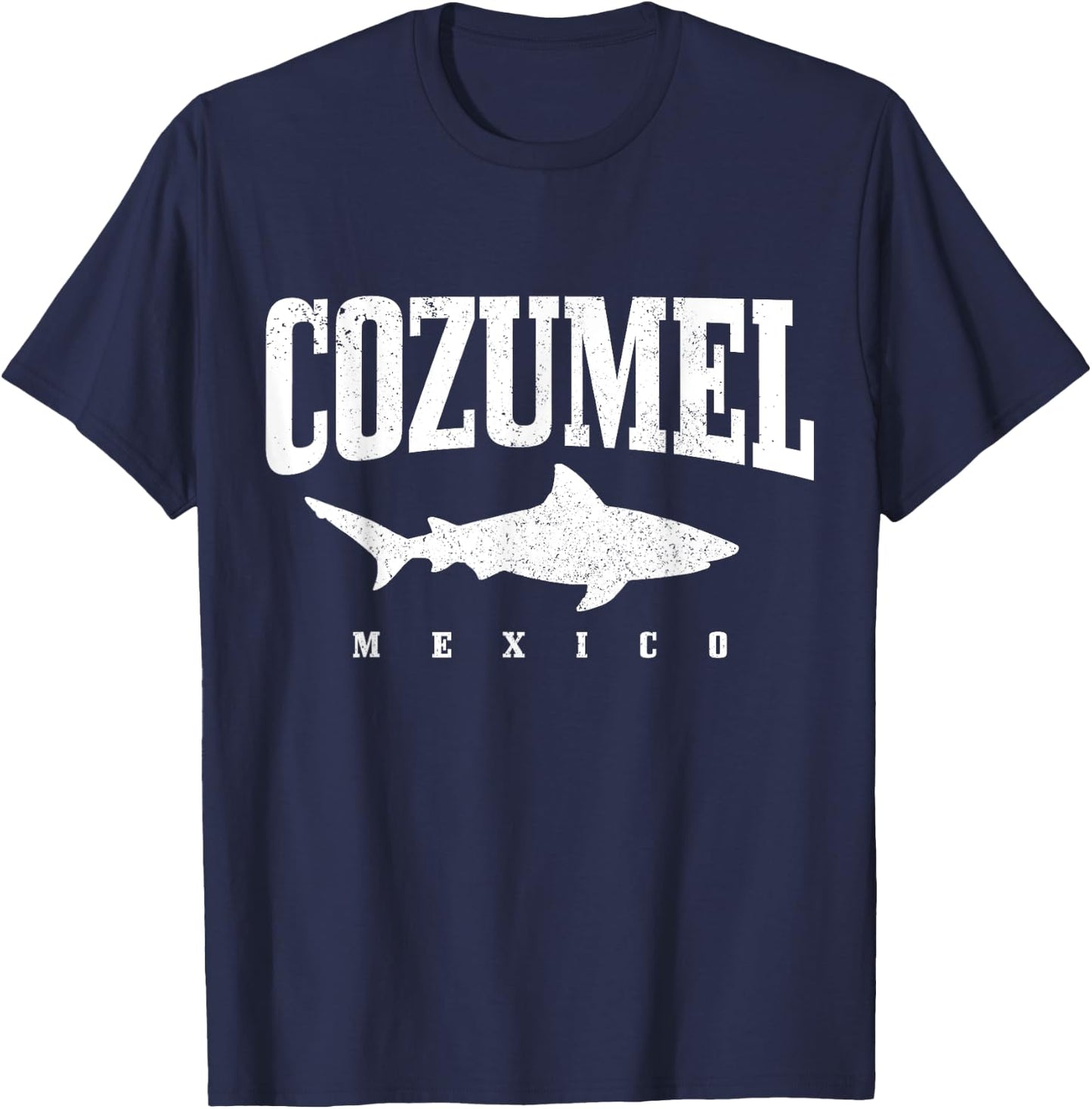 Cozumel Beach Mexico Diving Sharks Vintage Women Kids T-Shirt - T-Shirt | Navy
