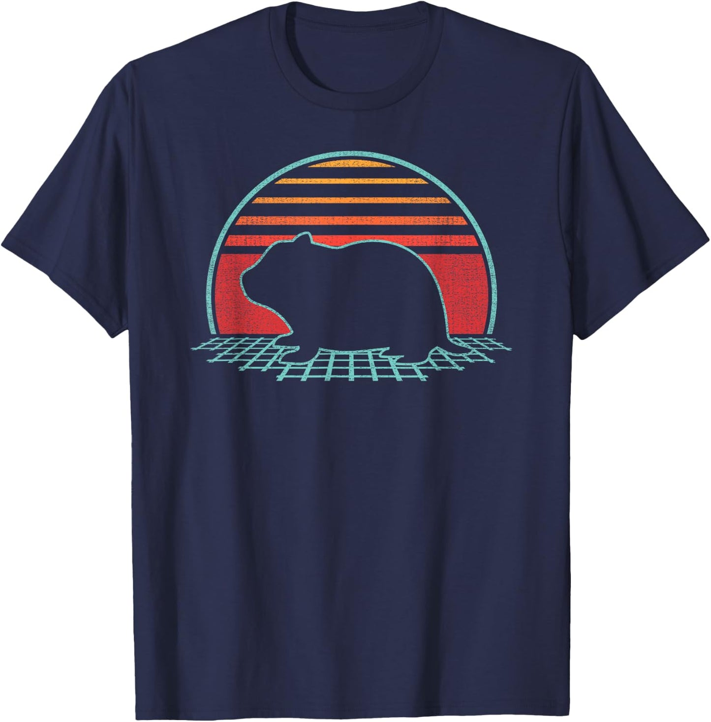 Hamster Lover Animal Retro Vintage 80s Style T-Shirt - T-Shirt | Navy