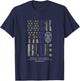 Back the Blue Thin Blue Line Flag Patriotic Police T-Shirt - T-Shirt | Navy