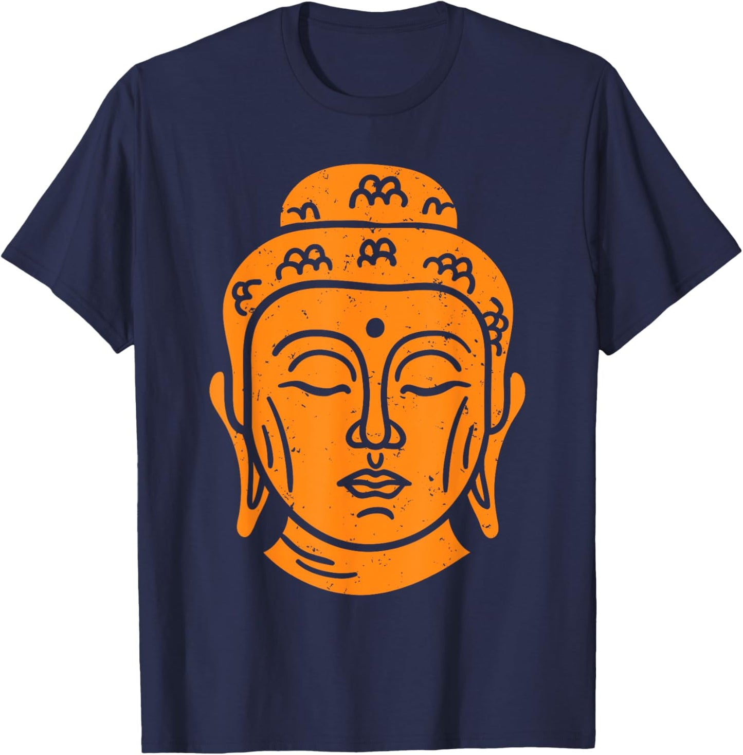 Buddha Head Buddhist Wisdom T-Shirt - T-Shirt | Navy