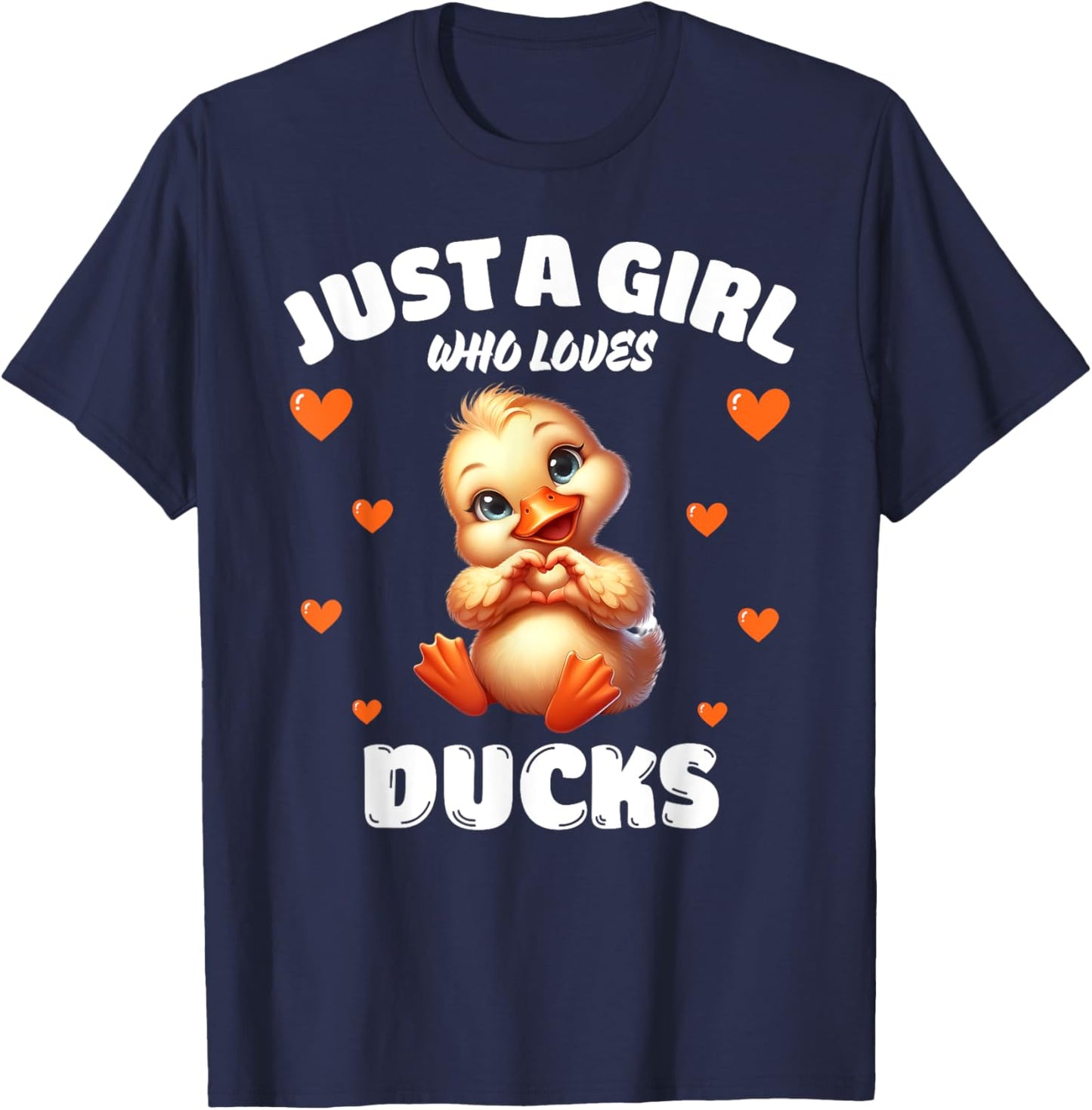 Just A Girl Who Loves Ducks, Cute Duck Lovers T-Shirt - T-Shirt | Navy