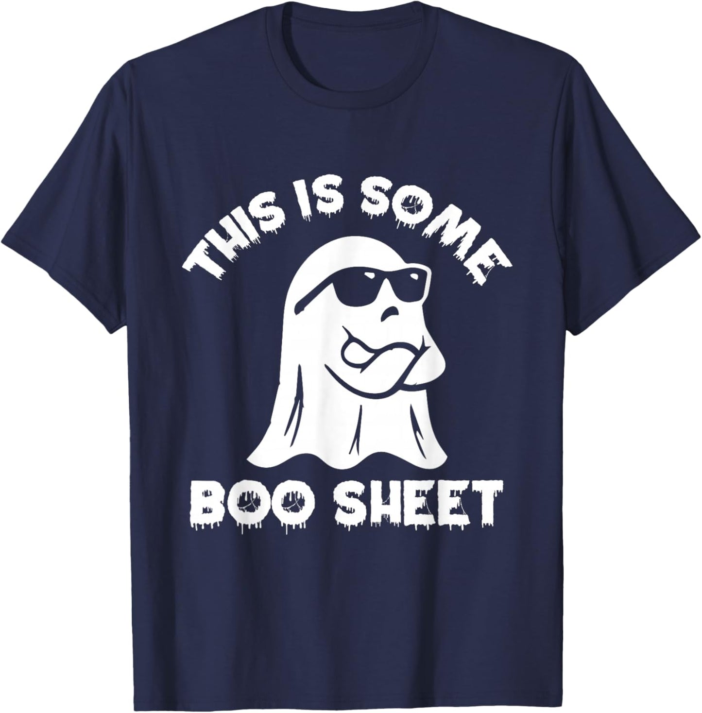 This Is Some Boo Sheet Ghost Funny Retro Halloween Costume T-Shirt - T-Shirt | Navy
