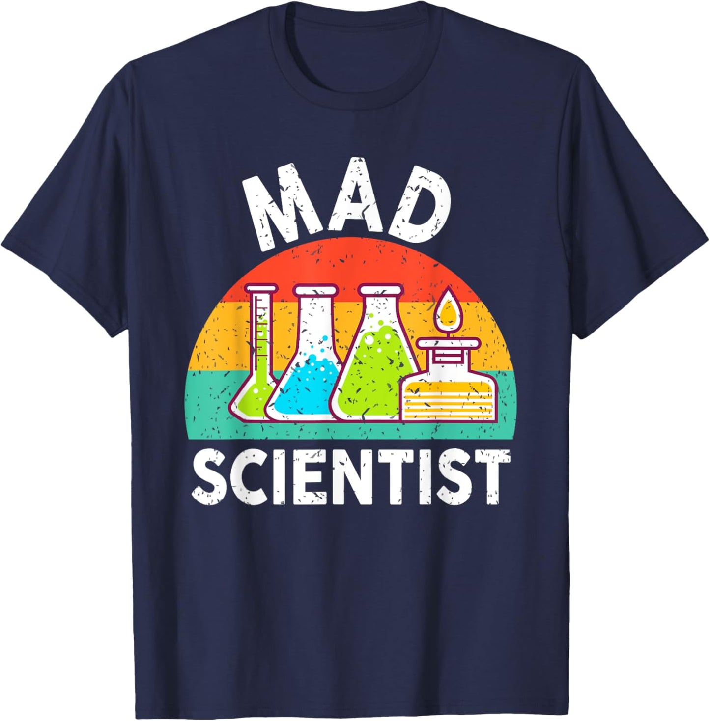 Mad Scientist Shirt Kids Youth Adult Science Teacher Funny T-Shirt - T-Shirt | Navy