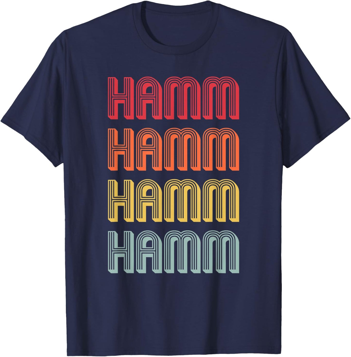 HAMM Gift Surname Funny Retro Vintage 80s Birthday Reunion T-Shirt - T-Shirt | Navy