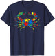 Crab Autism Puzzle Men Kids - Autism Awareness T-Shirt - T-Shirt | Navy