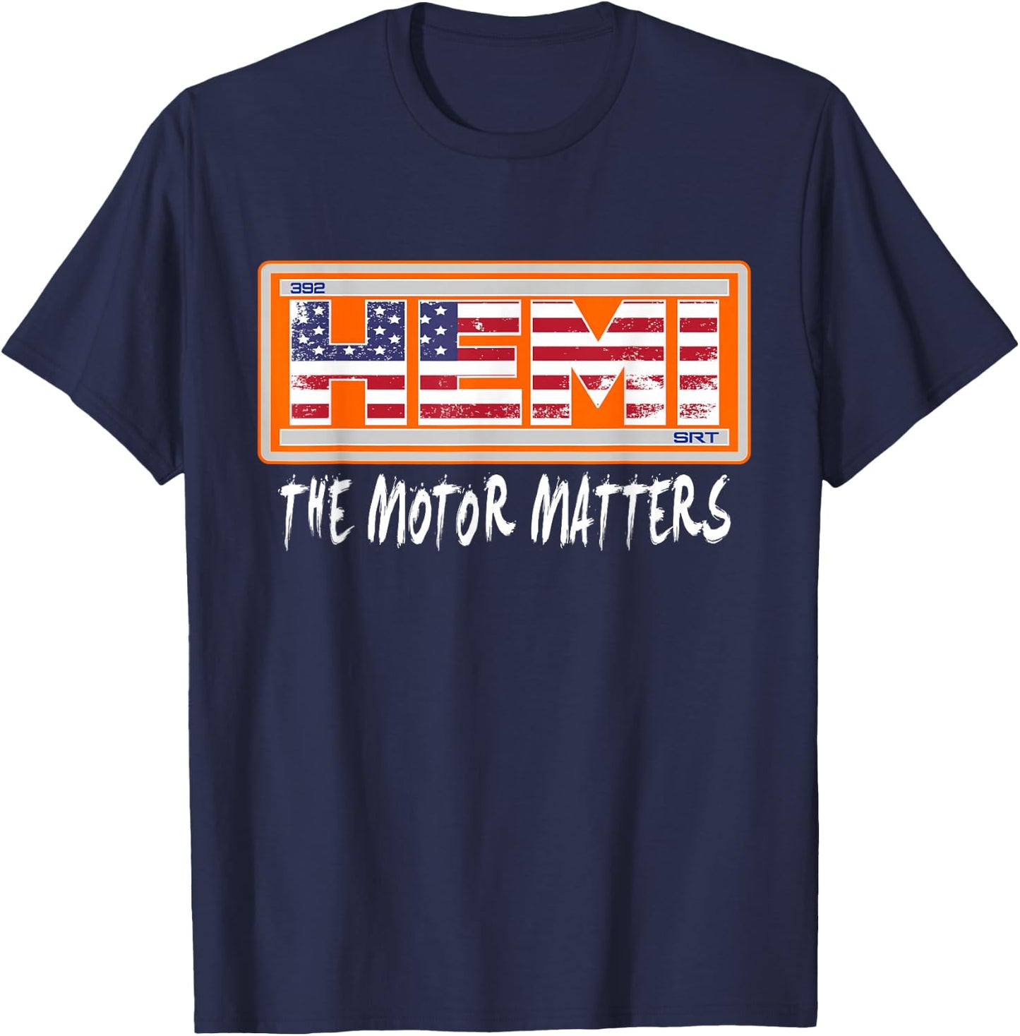 392 Hemi SRT Flag Design Patriotic T-Shirt - T-Shirt | Navy