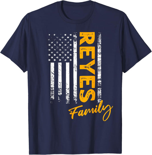 Reyes Surname American Reyes Last Name Reyes T-Shirt - T-Shirt | Navy