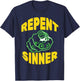 Repent Sinner - Funny Christian Jesus Bible T-Shirt - T-Shirt | Navy