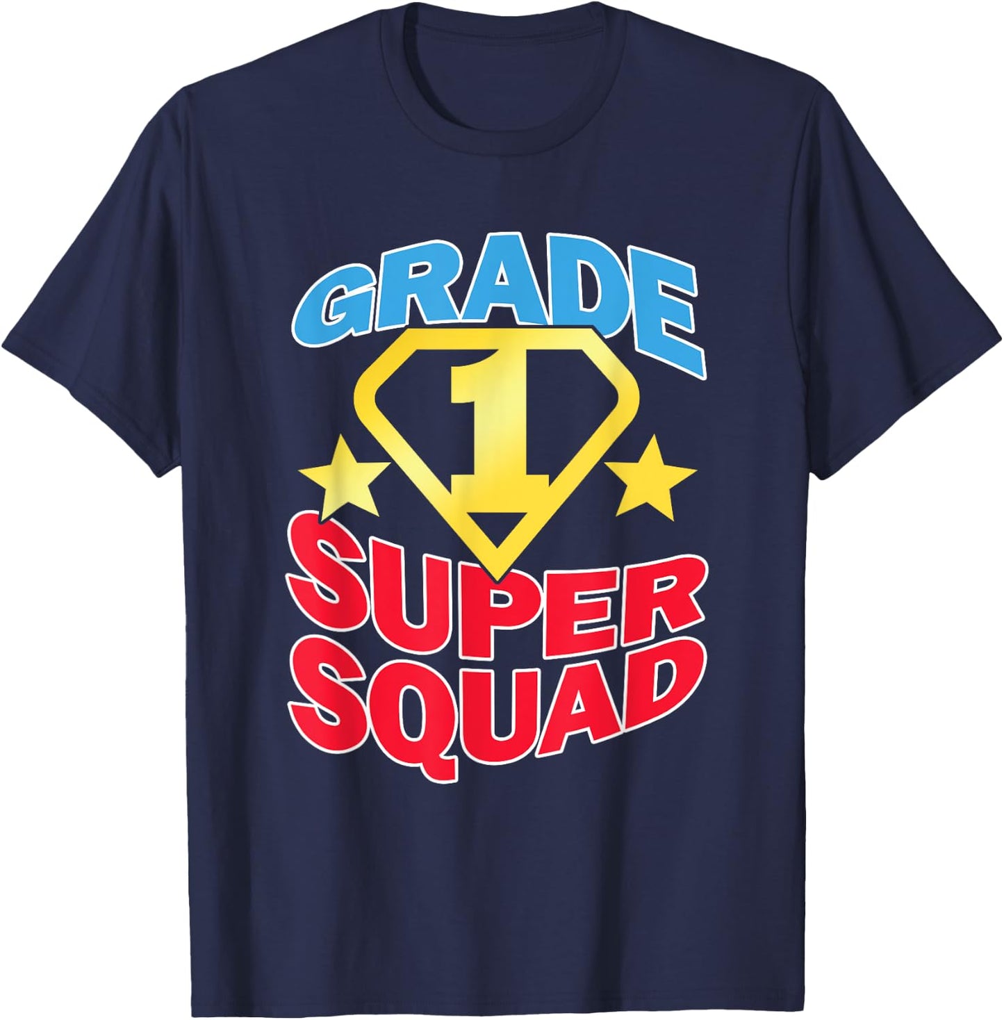 Grade 1 Super Squad Superhero Teacher Team T-Shirt - T-Shirt | Navy