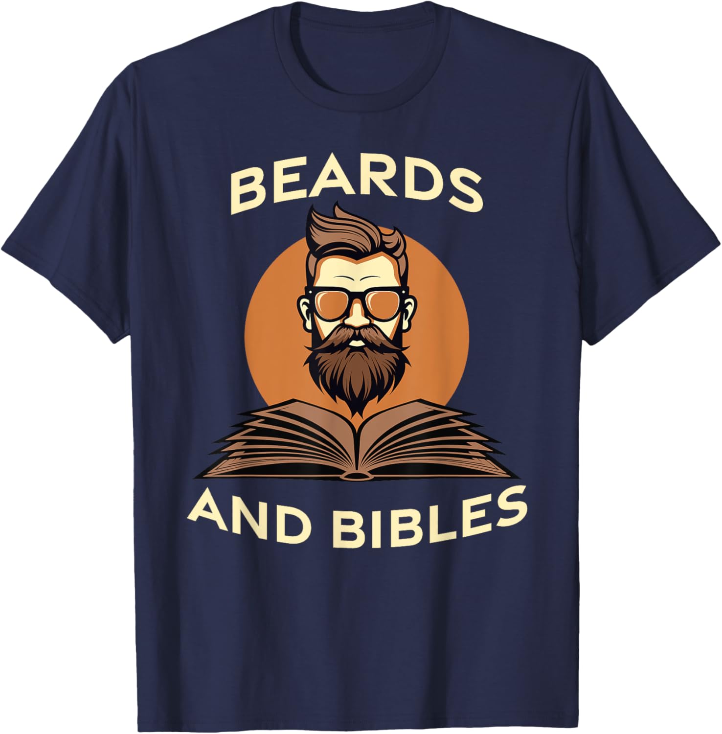 Beards and Bibles Christian Man T-Shirt - T-Shirt | Navy