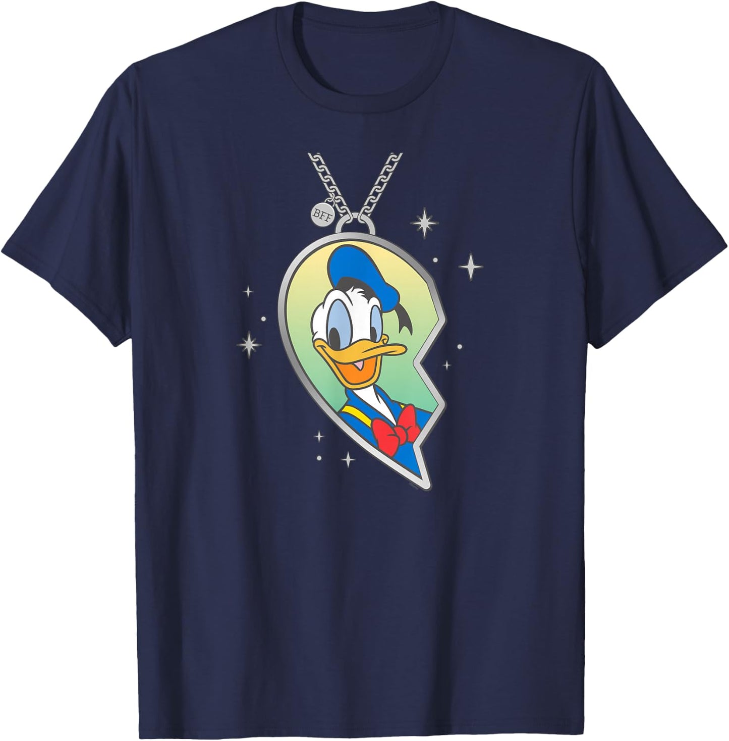 Disney BFF Best Friends Matching Heart Necklace Donald Duck T-Shirt - T-Shirt | Navy