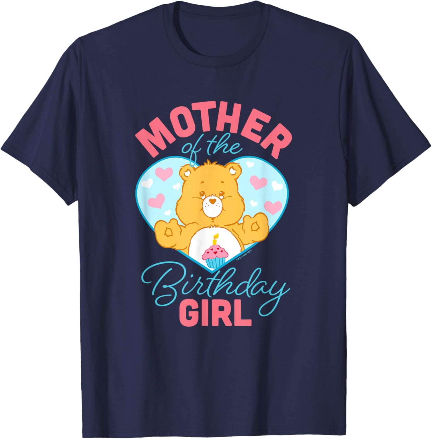 Care Bears Mother Of The Birthday Girl Vintage Heart Logo T-Shirt - T-Shirt | Navy