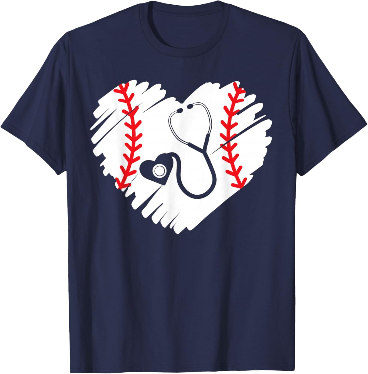 Baseball Nurse Registered Nurse Sport Baseball Player T-Shirt - T-Shirt | Navy