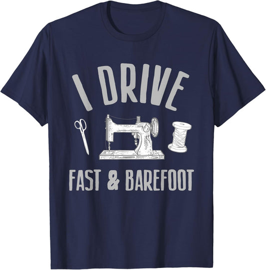 Funny Sewing Art For Mom Women Sewing Machine Quilting Sewer T-Shirt - T-Shirt | Navy
