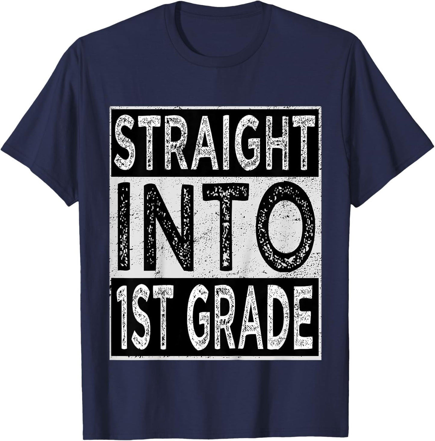 Straight Into 1st Grade Back To School First Day Boys T-Shirt - T-Shirt | Navy
