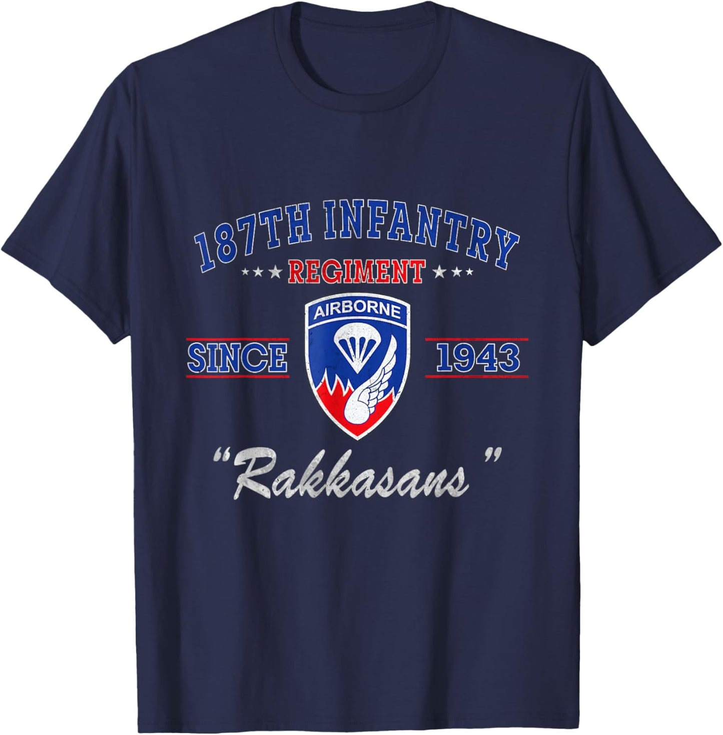 187th Infantry Regiment Veteran Military Father Day T-Shirt - T-Shirt | Navy