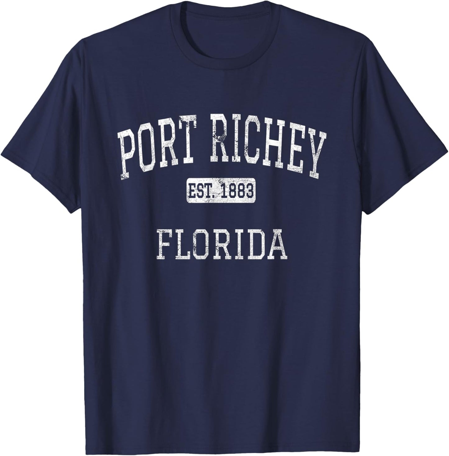 Port Richey Florida FL Vintage T-Shirt - T-Shirt | Navy