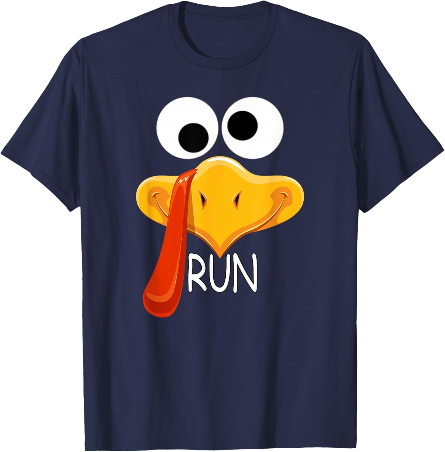 Turkey Face Thanksgiving Running Trot Turkey Squad Matching T-Shirt - T-Shirt | Navy
