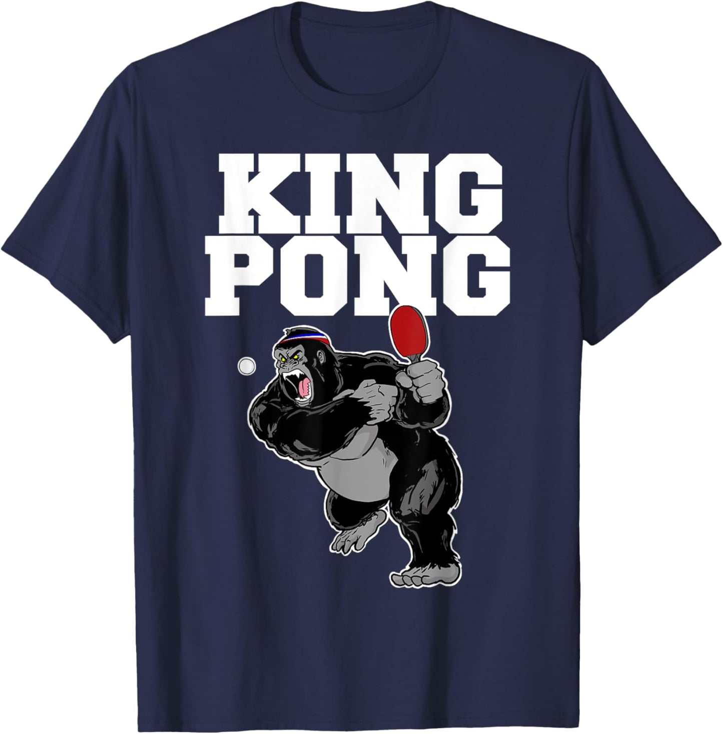 Gorilla King Pong T-Shirt - T-Shirt | Navy