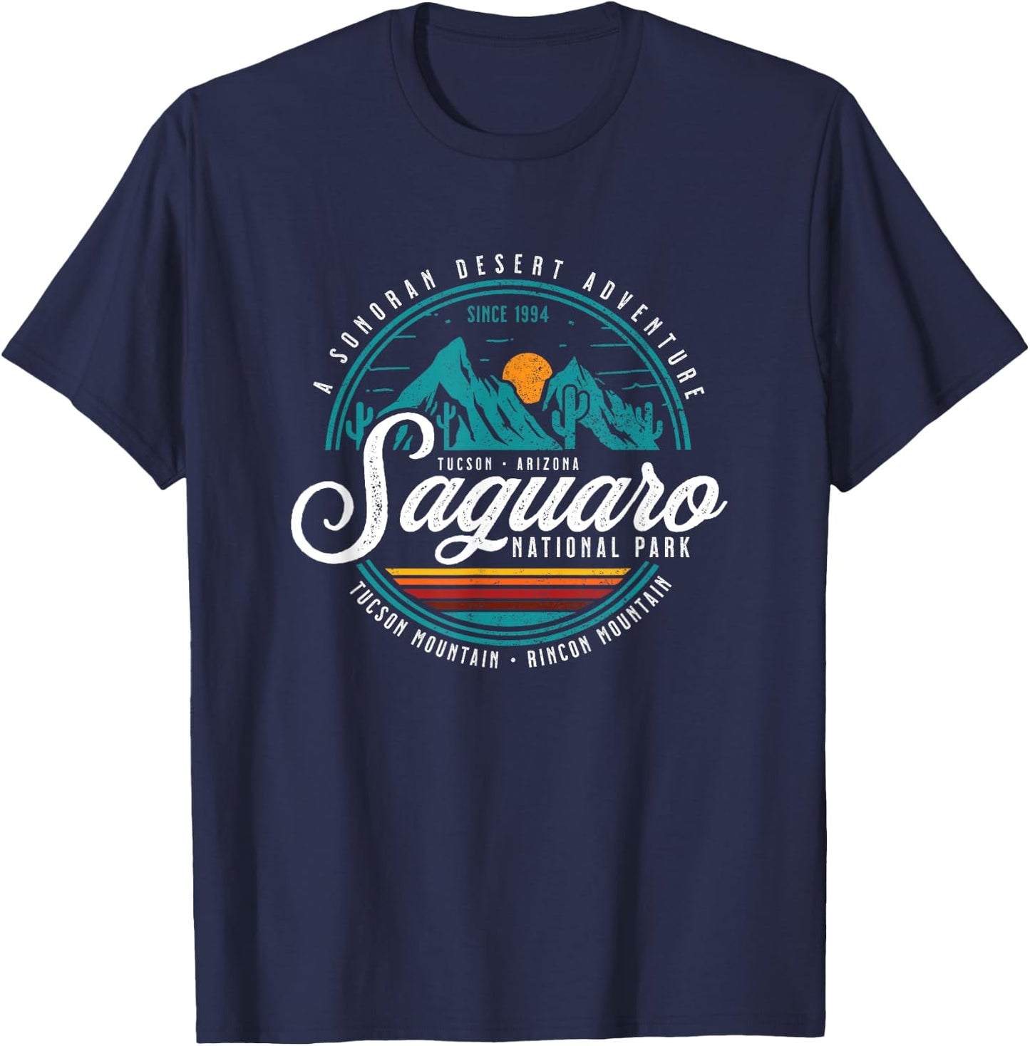 Vintage Saguaro National Park Arizona USA Novelty Souvenir T-Shirt - T-Shirt | Navy