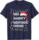 Nice Naughty Insufficient Evidence Christmas Santa Claus T-Shirt - T-Shirt | Navy