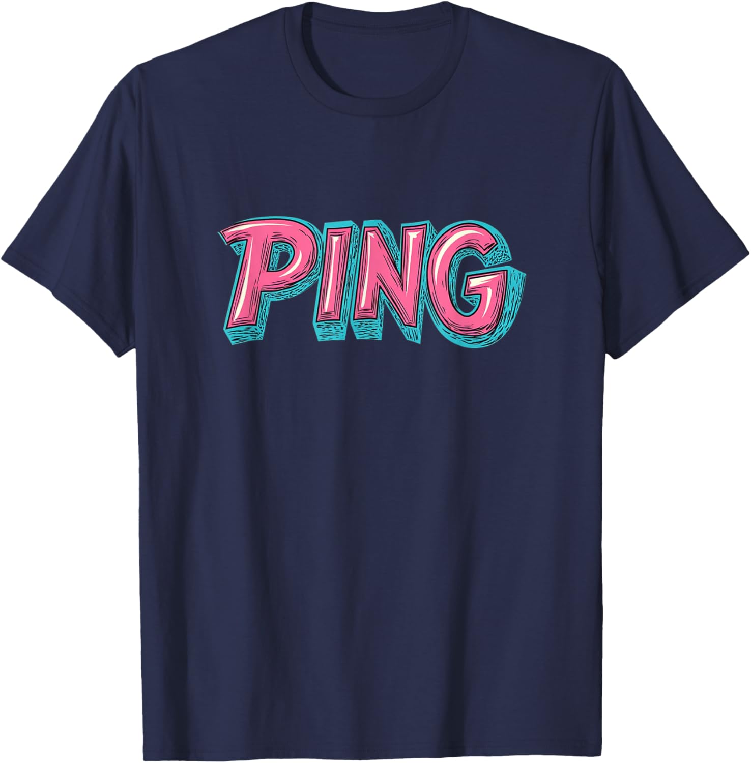 Vibrant Ping Speech Costume for Gamer and Internet Lovers T-Shirt - T-Shirt | Navy