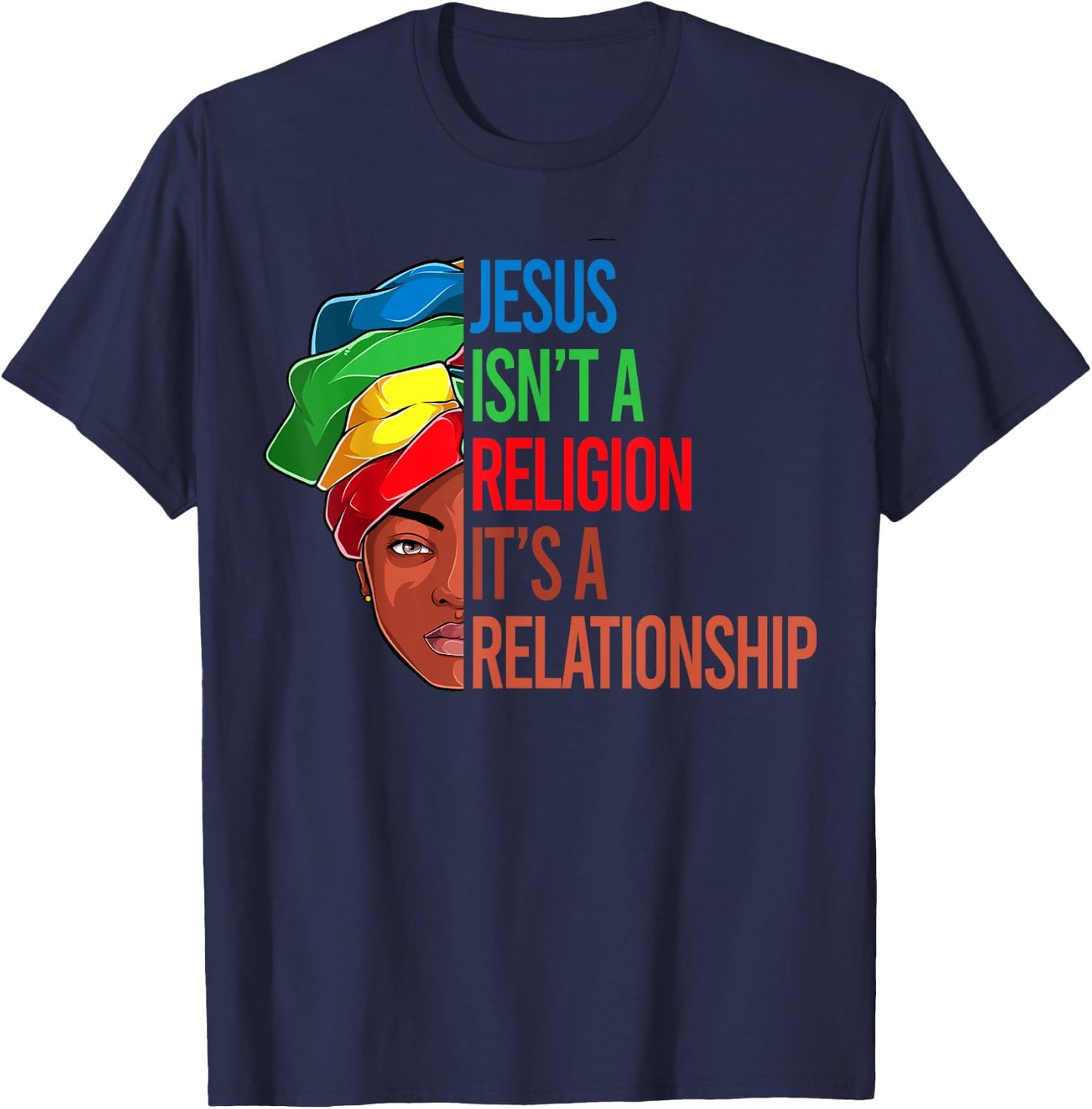 African American Apparel, Jesus Christian Black Women Girls T-Shirt - T-Shirt | Navy
