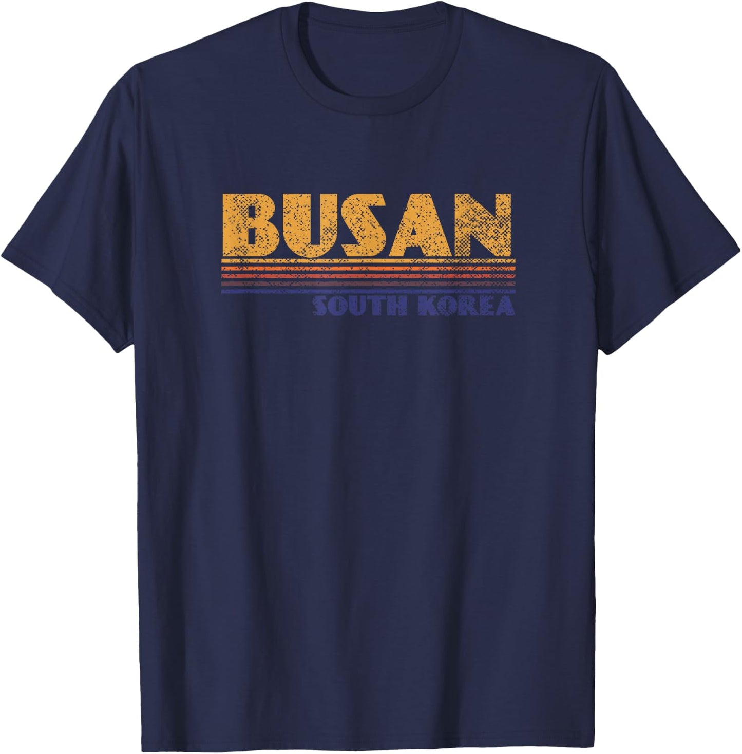 Retro Busan South Korea Vintage 80s Style T-Shirt - T-Shirt | Navy
