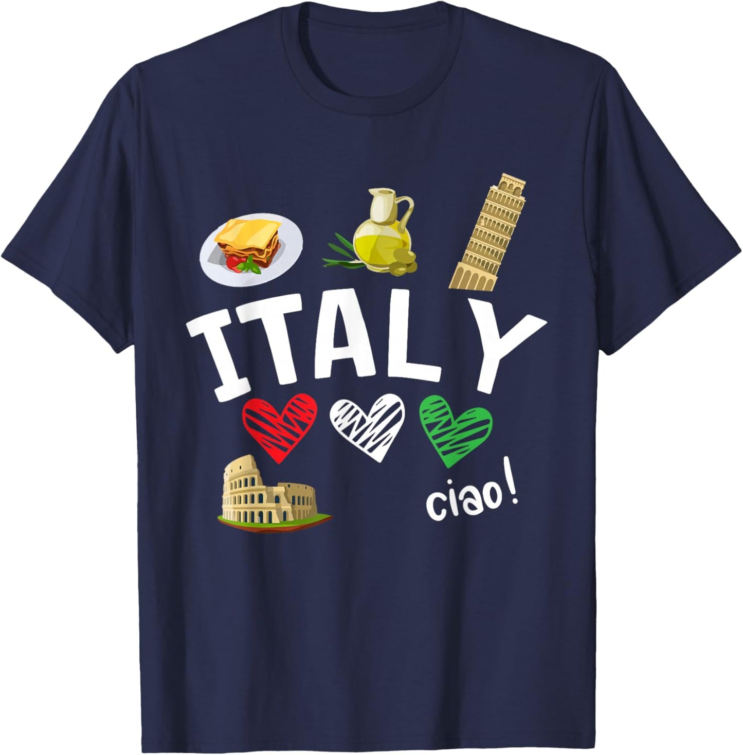 Love Italy and Everything Italian Culture T-Shirt - T-Shirt | Navy