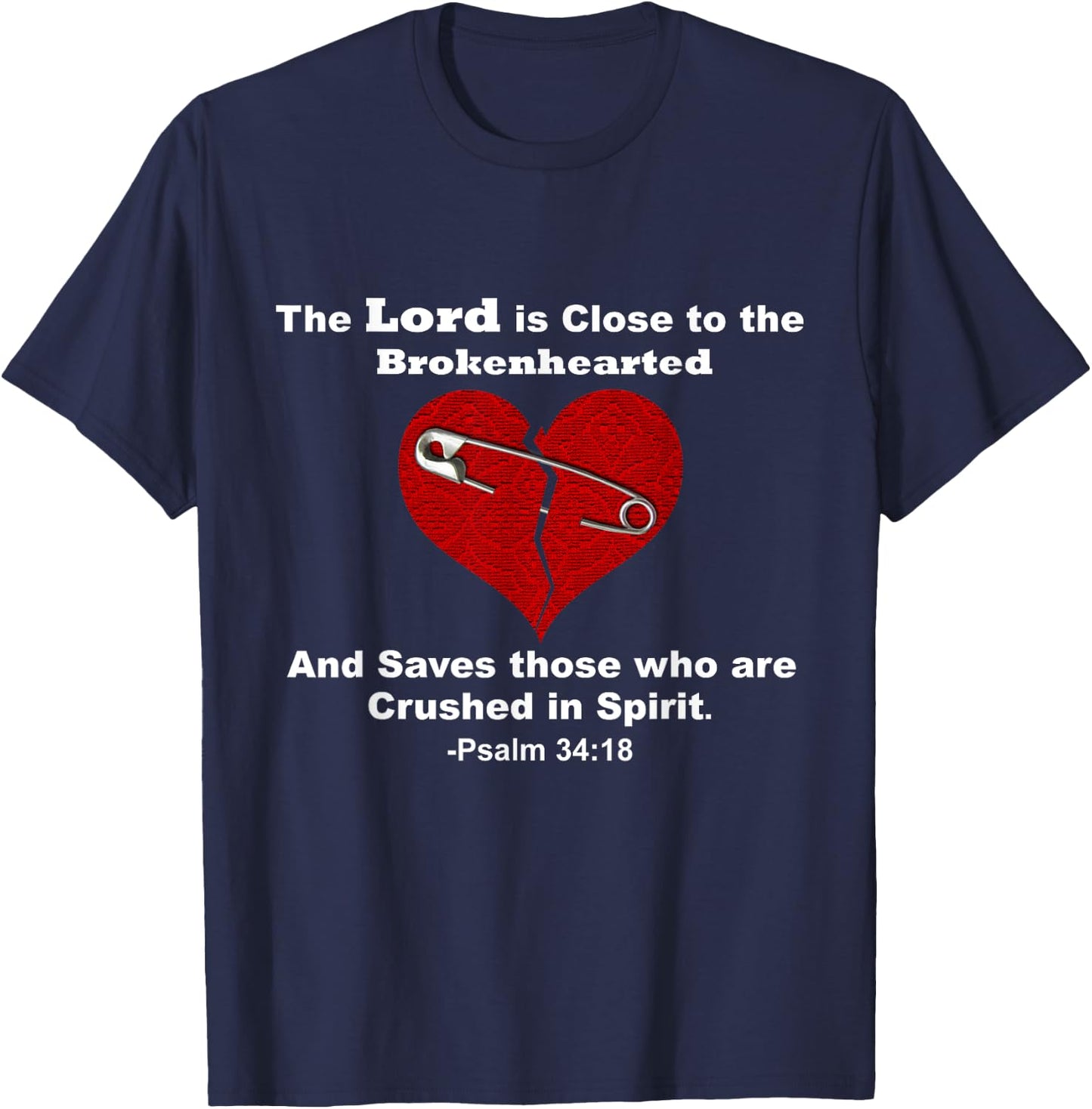 Jesus Lord Saves Brokenhearted Heart Broken Girl Women Boy T-Shirt - T-Shirt | Navy
