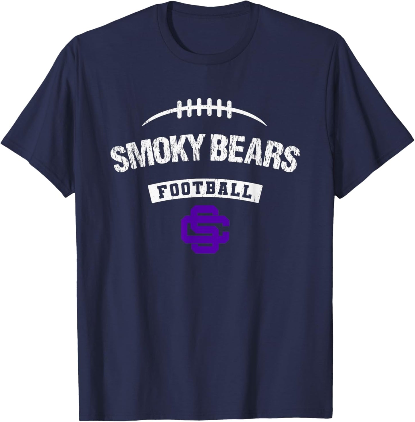 Sevier County Smoky Bears Logo Football Distressed HS T-Shirt - T-Shirt | Navy