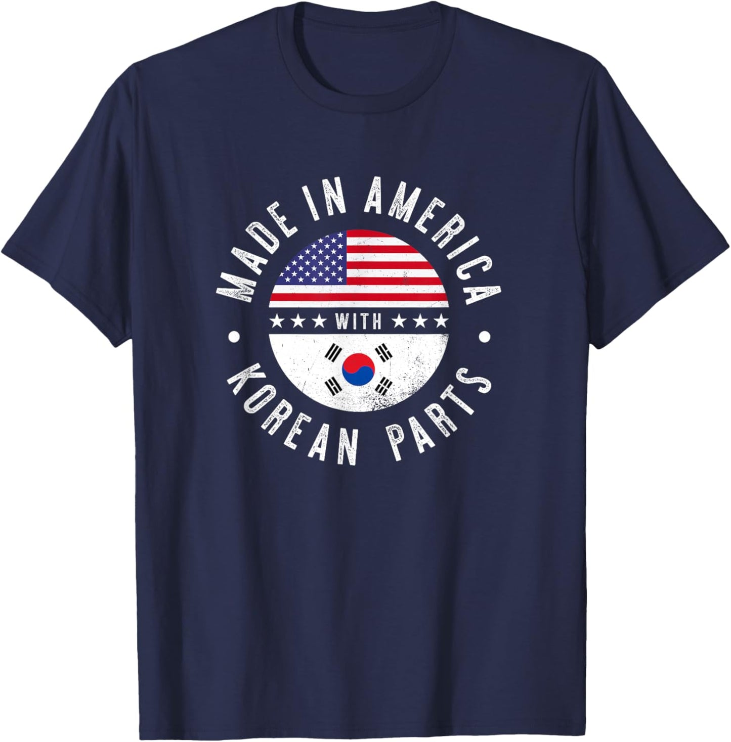 Made in America with Korean parts - South Korea pride T-Shirt - T-Shirt | Navy
