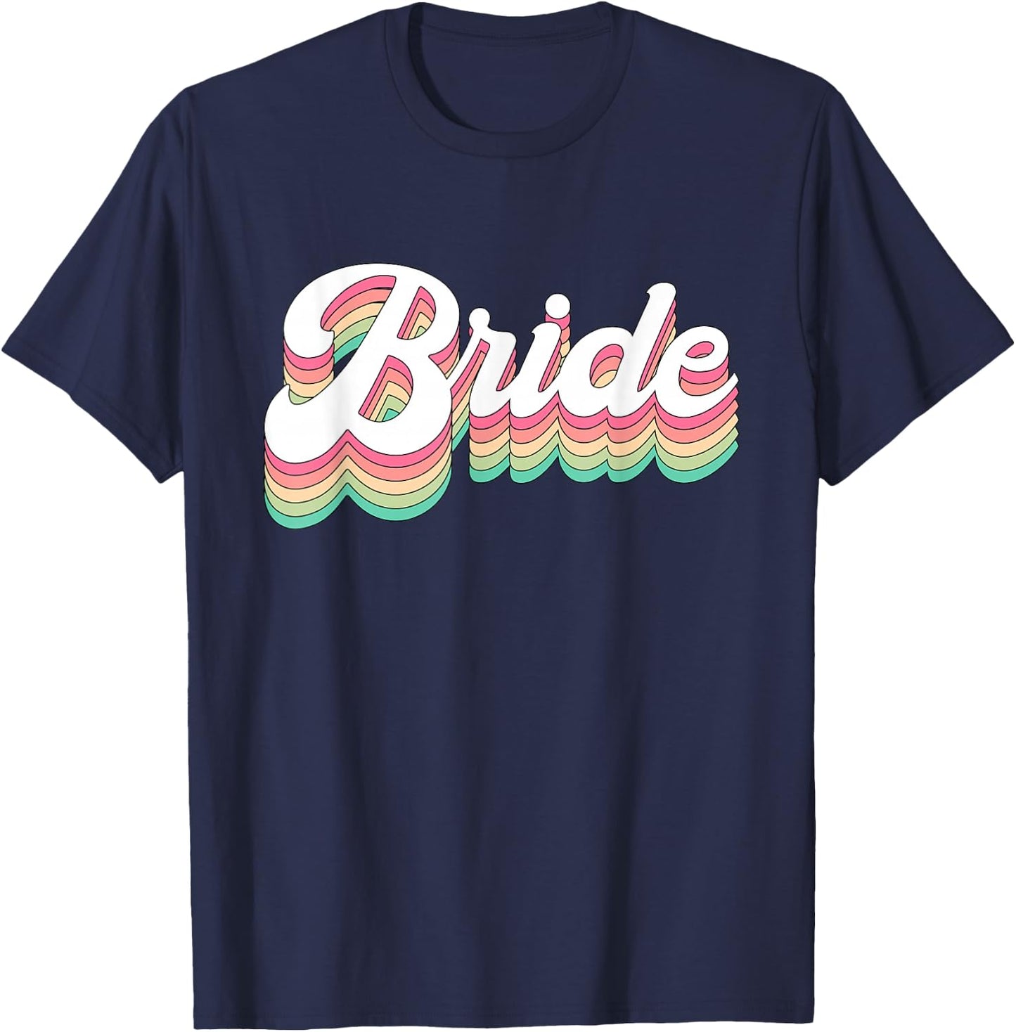 Bachelorette Bride to Be Retro Small T-Shirt - T-Shirt | Navy