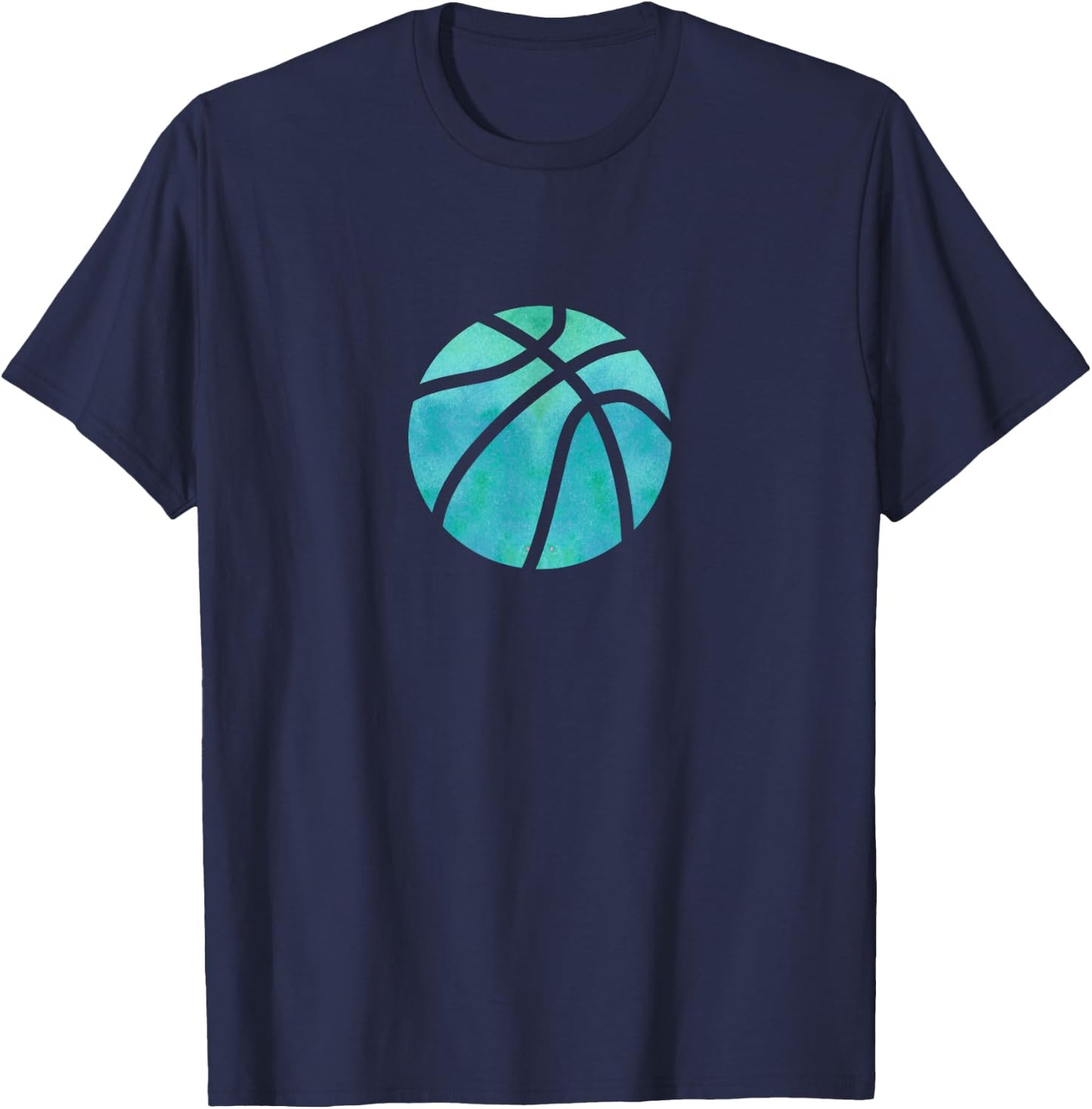 Basketball Minimal Icon Style Sports Design T-Shirt - T-Shirt | Navy