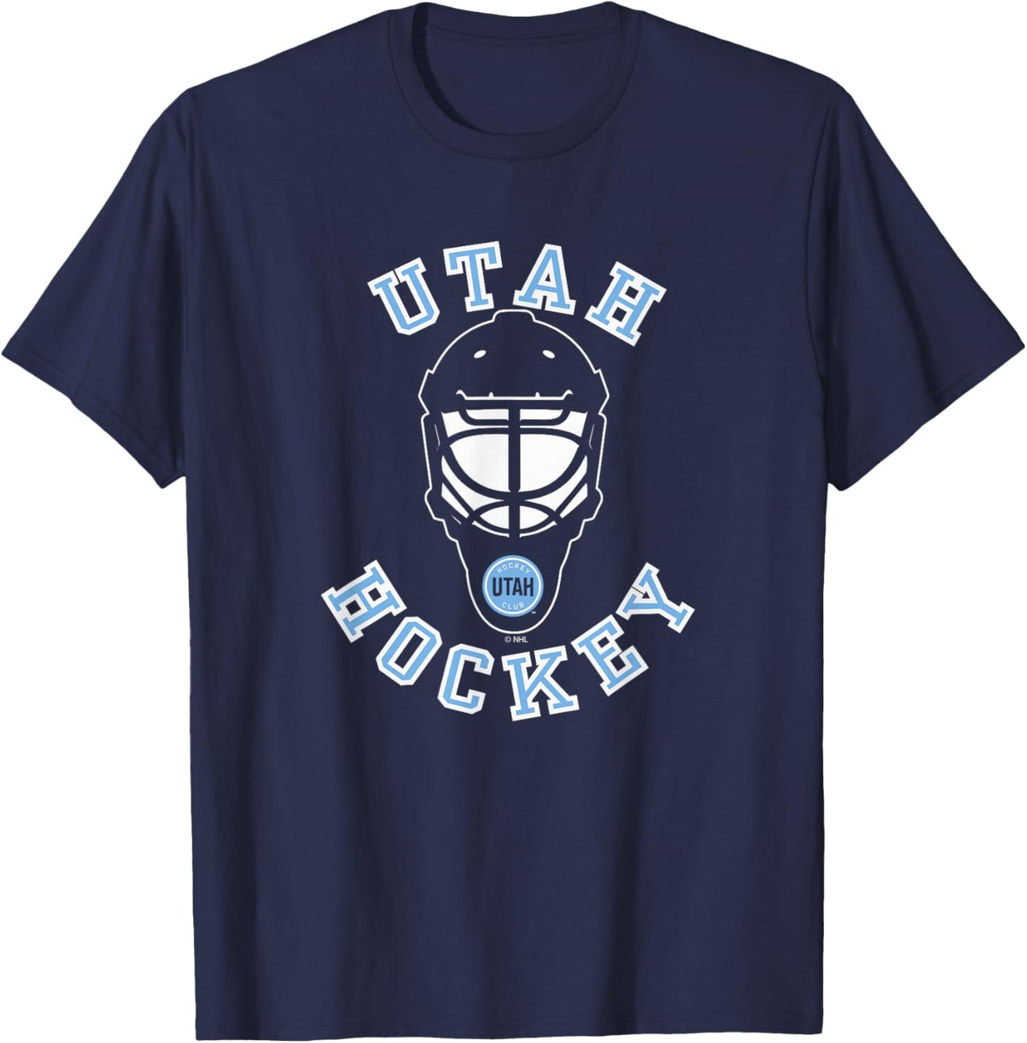 Utah Hockey Club Hockey Mask Black Officially Licensed T-Shirt - T-Shirt | Navy
