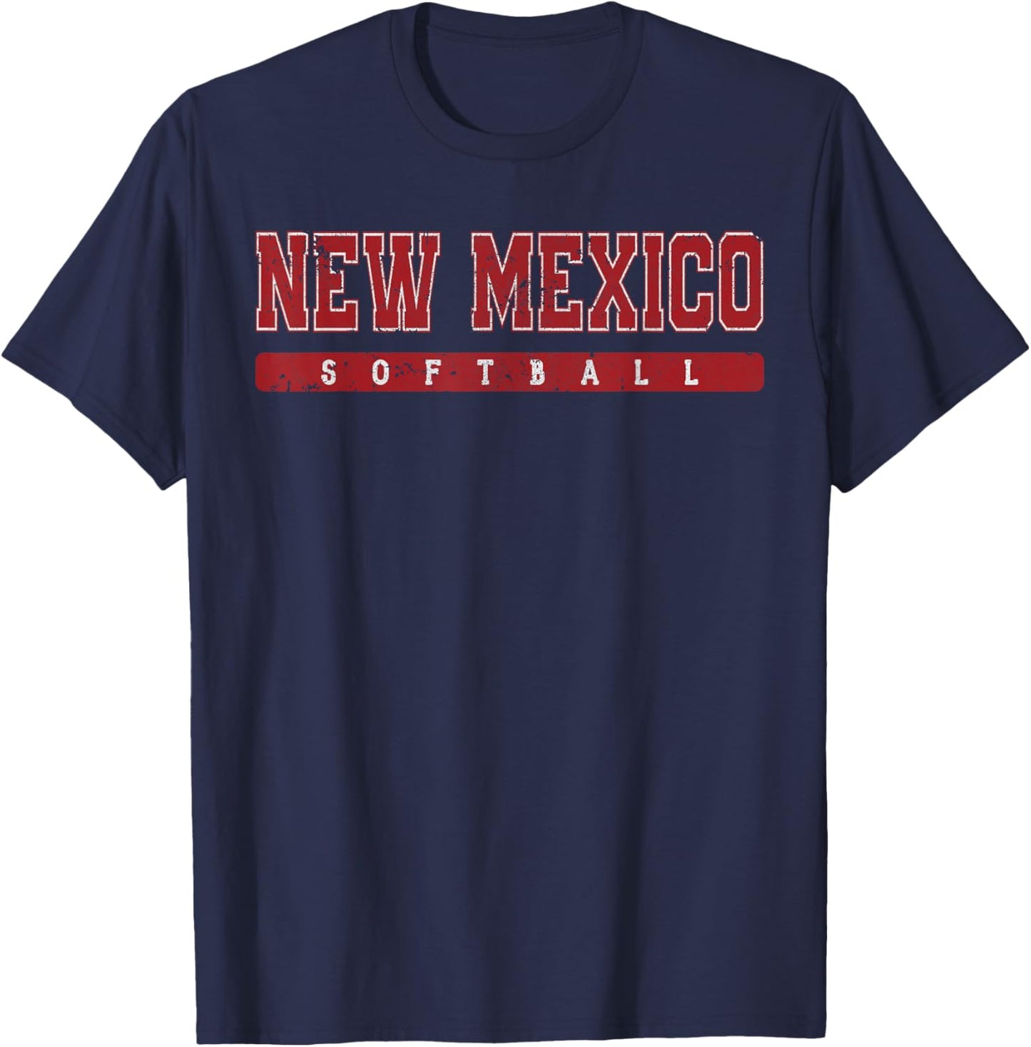 New Mexico Softball Red Vintage Text T-Shirt - T-Shirt | Navy