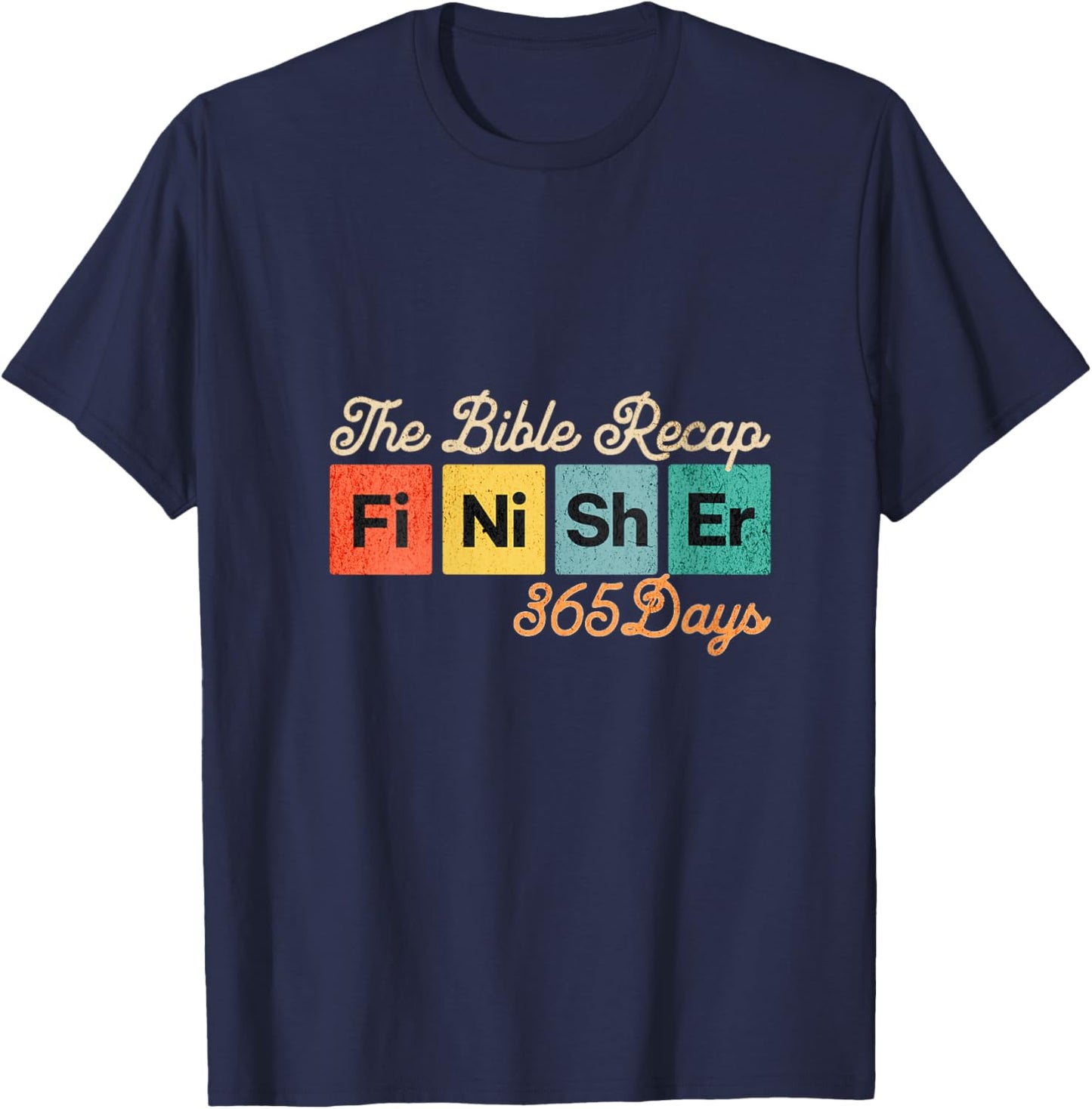 The Bible Recap Finisher 365 Days V-Neck T-Shirt - T-Shirt | Navy