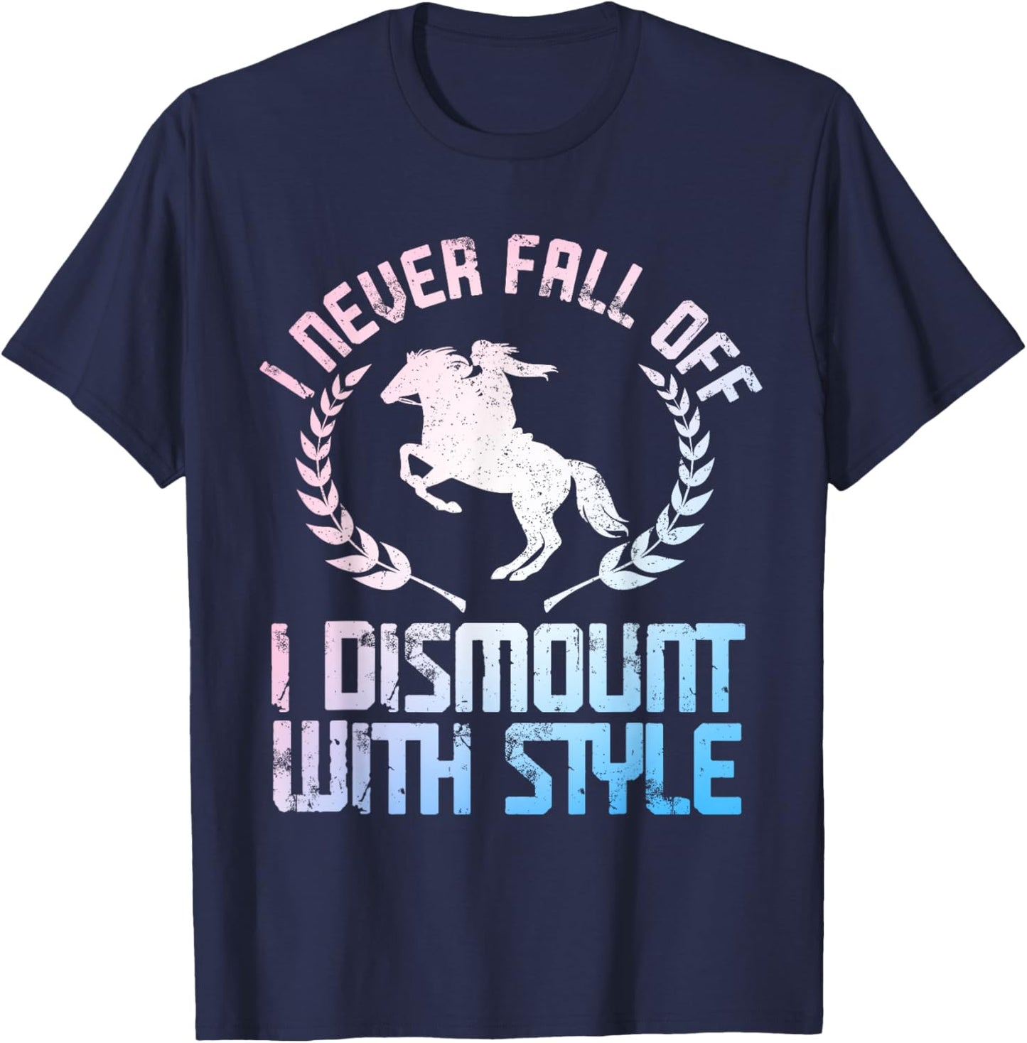 Funny Horse Racing Art Women Horse Lover Equestrian T-Shirt - T-Shirt | Navy