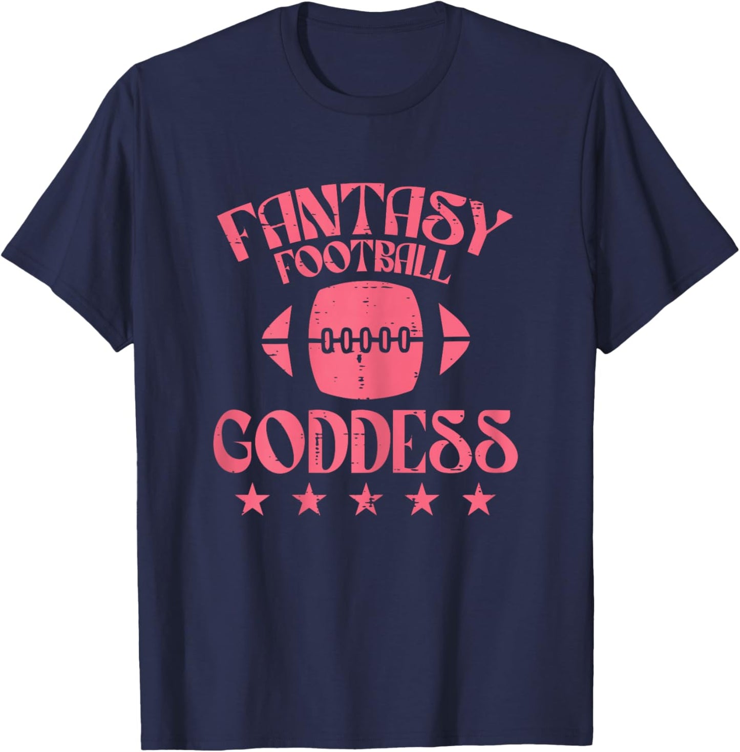 Fantasy Football Goddess Funny Draft Party Champ Women Girls T-Shirt - T-Shirt | Navy