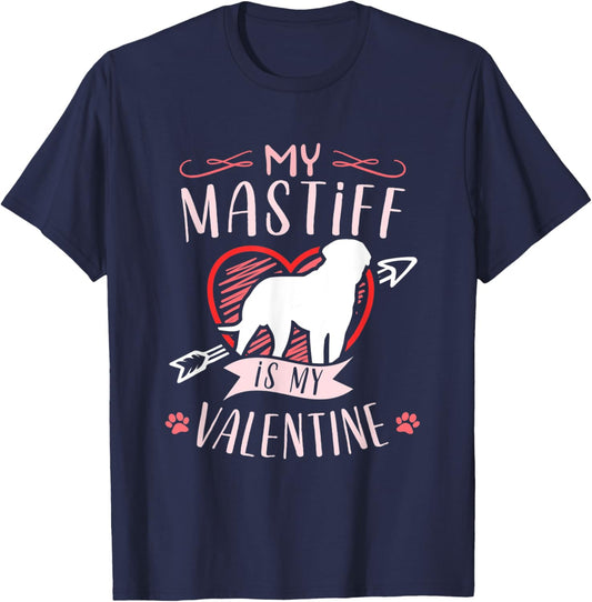 Valentine's day - Mastiff Dog Valentine T-Shirt - T-Shirt | Navy