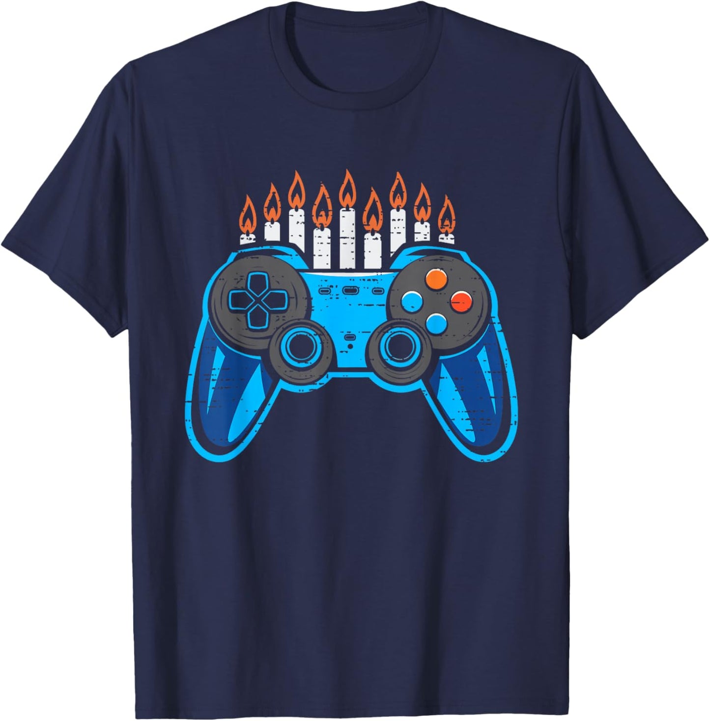 Hanukkah Video Game Chanukah Jewish Gamer Boys Kids T-Shirt - T-Shirt | Navy
