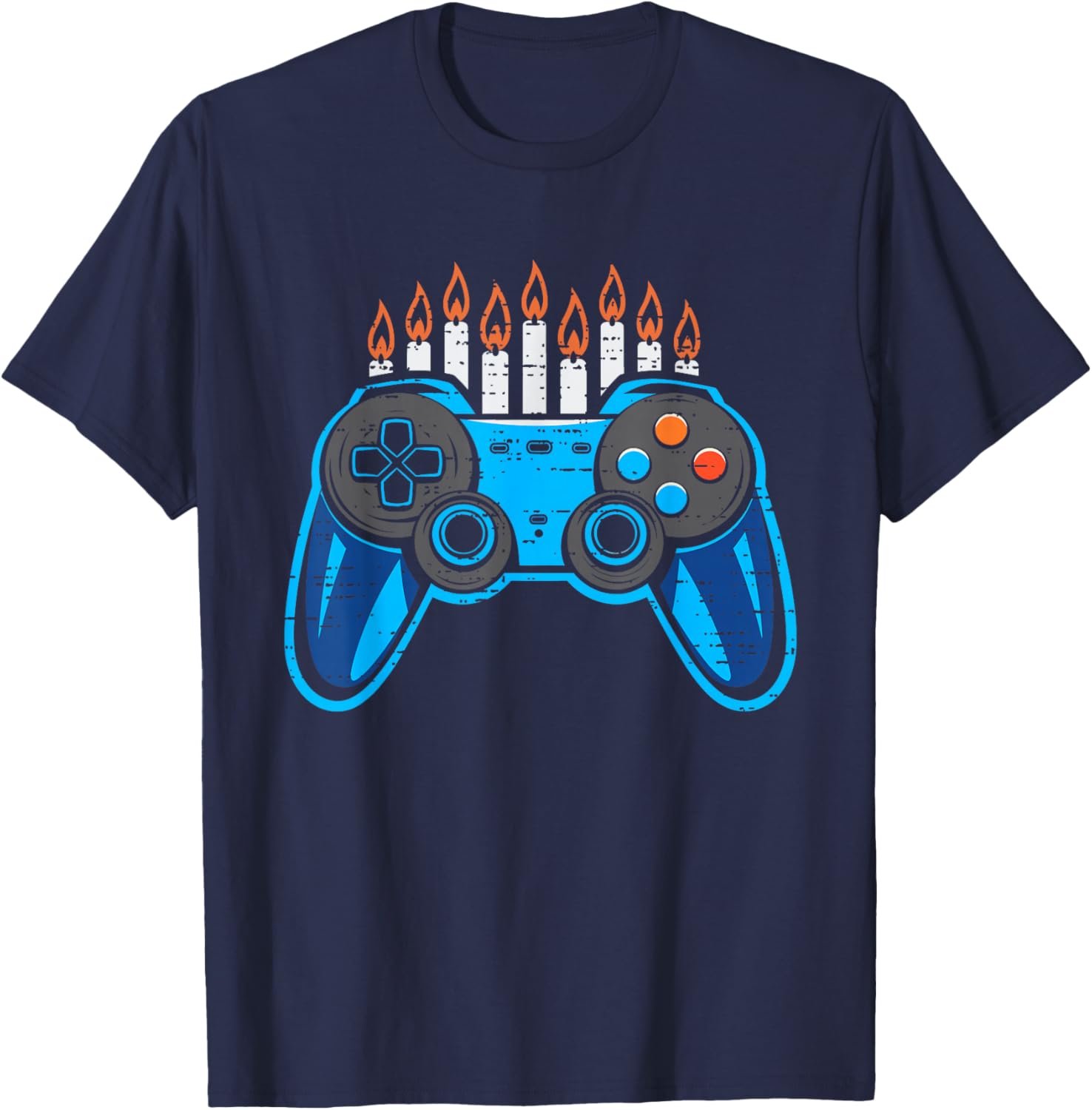 Hanukkah Video Game Chanukah Jewish Gamer Boys Kids T-Shirt - T-Shirt | Navy