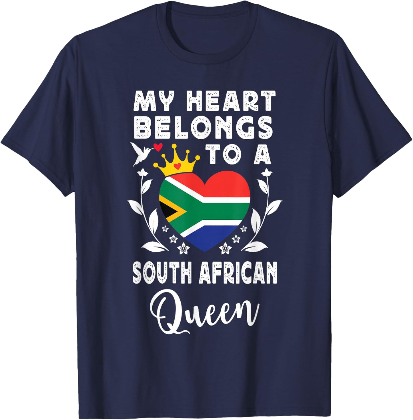 South African Queen Wife Girlfriend South Africa Flag T-Shirt - T-Shirt | Navy