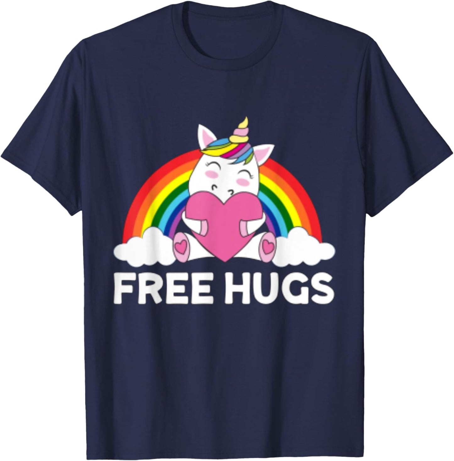 Free Hugs Unicorn T-Shirt - T-Shirt | Navy
