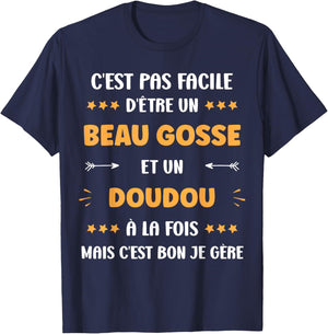 First Name Super Doudou Humour Beau gosse Doudou , Black, S T-Shirt - T-Shirt | Navy