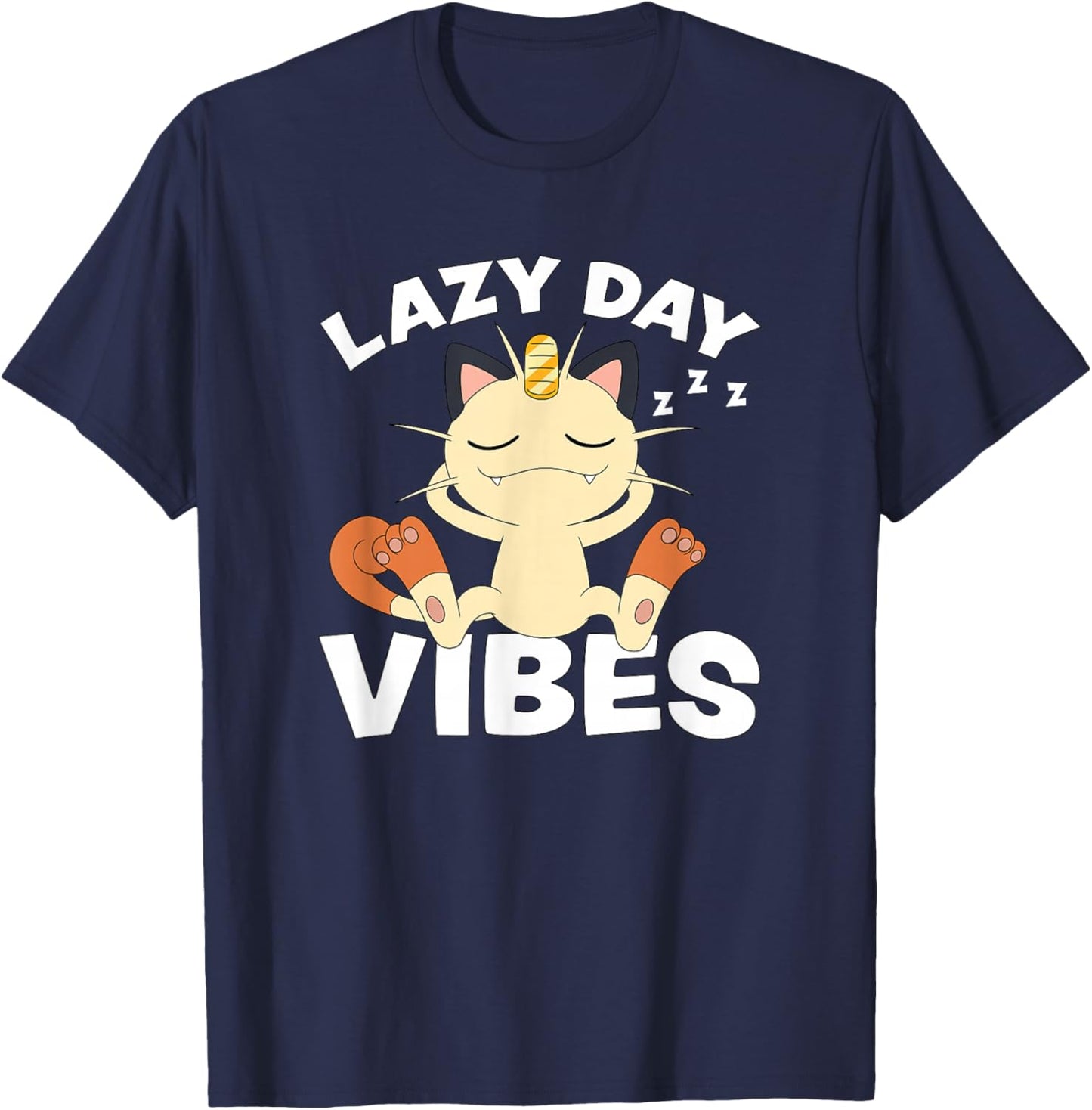 Pokémon - Meowth Lazy Day Vibes T-Shirt - T-Shirt | Navy