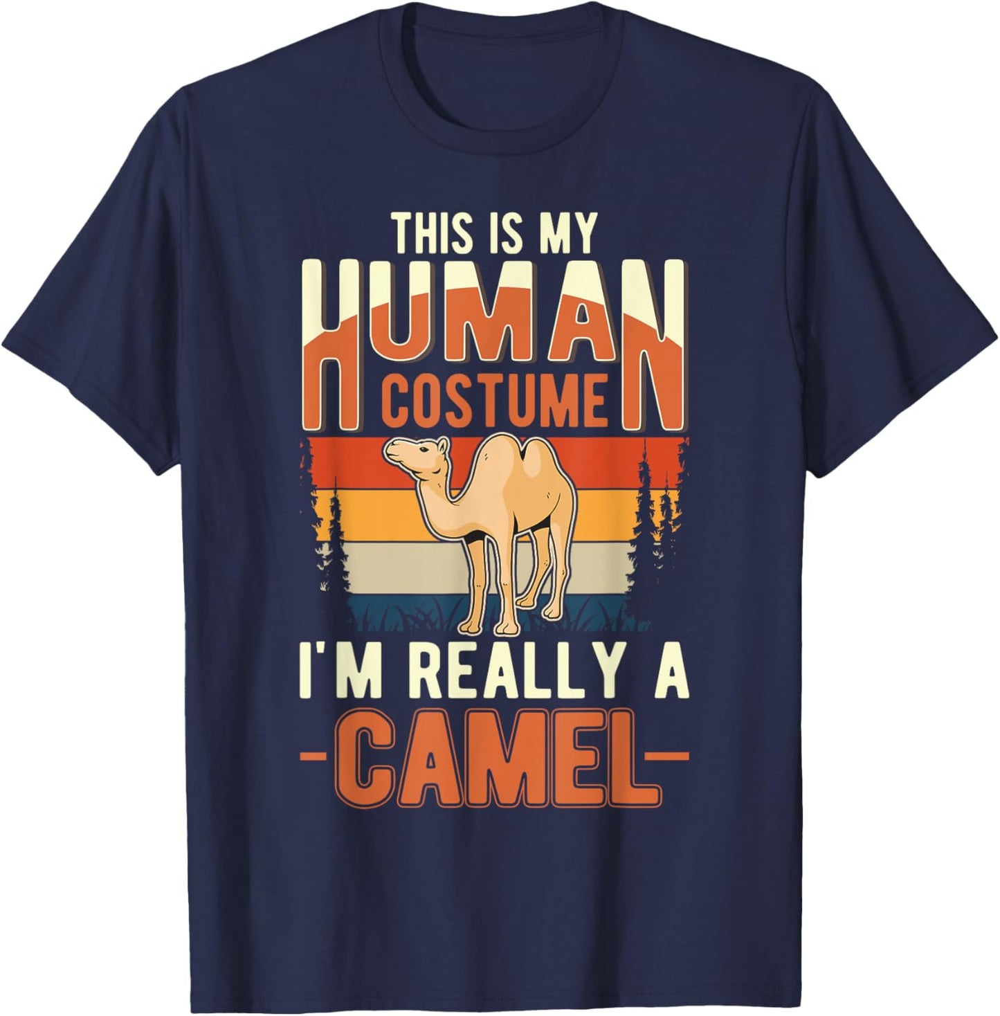 Camel Human Costume Halloween Camel T-Shirt - T-Shirt | Navy