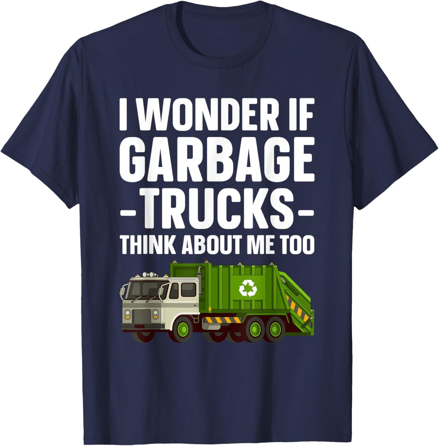 Funny Garbage Truck Art For Toddler Boys Trash Garbage Truck T-Shirt - T-Shirt | Navy