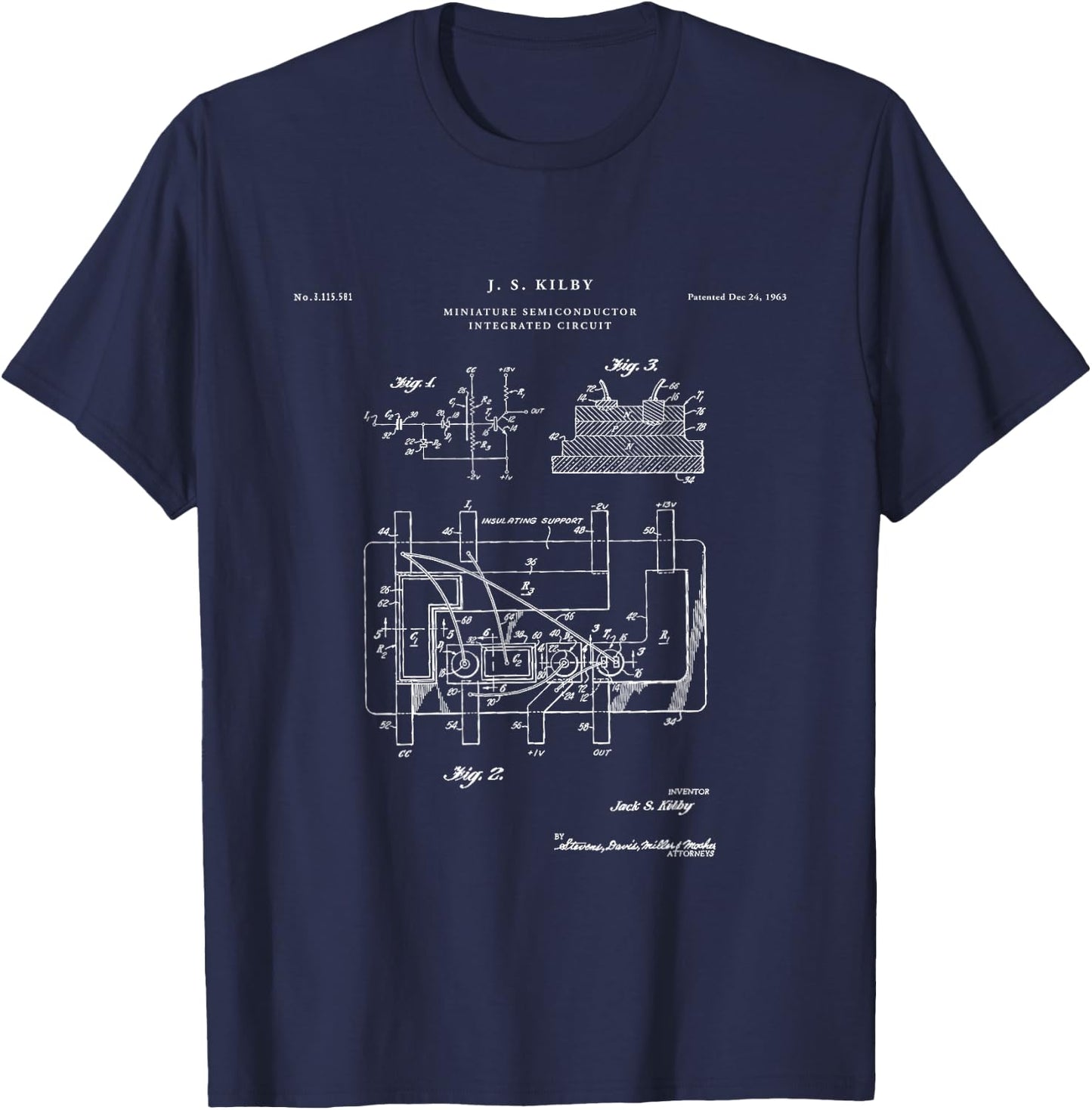 Integrated Circut Patent - geek T-Shirt - T-Shirt | Navy